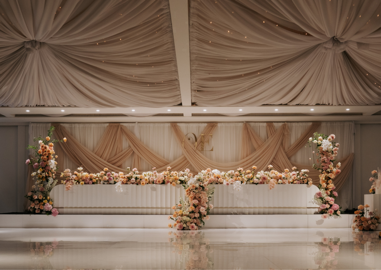 White dance floor and styled